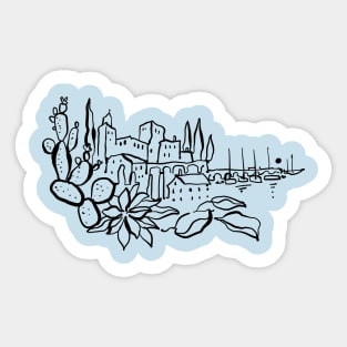 Mediterranean Cactus Village Sticker